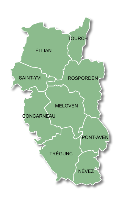 DSDEN 29 - CARTE de la circonscription de Quimper cornouaille