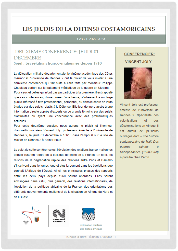 Conférence relations franco-maliennes