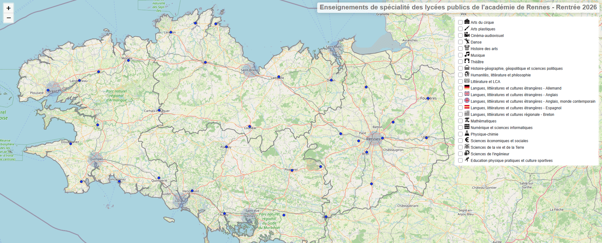 Carte lycée public