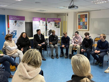 Le Recteur Emmanuel Ethis échange avec les élèves du lycée professionnel du Blavet à Pontivy